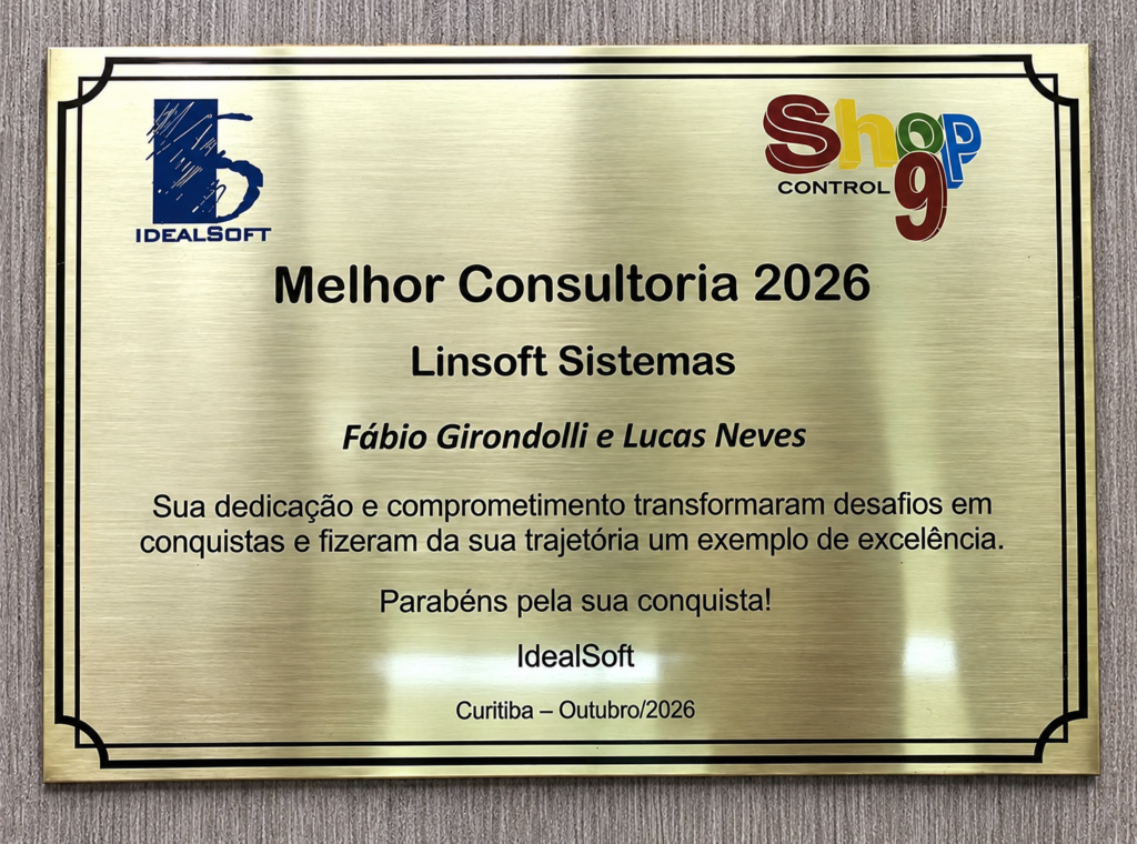 Placa de premiacao em destaque